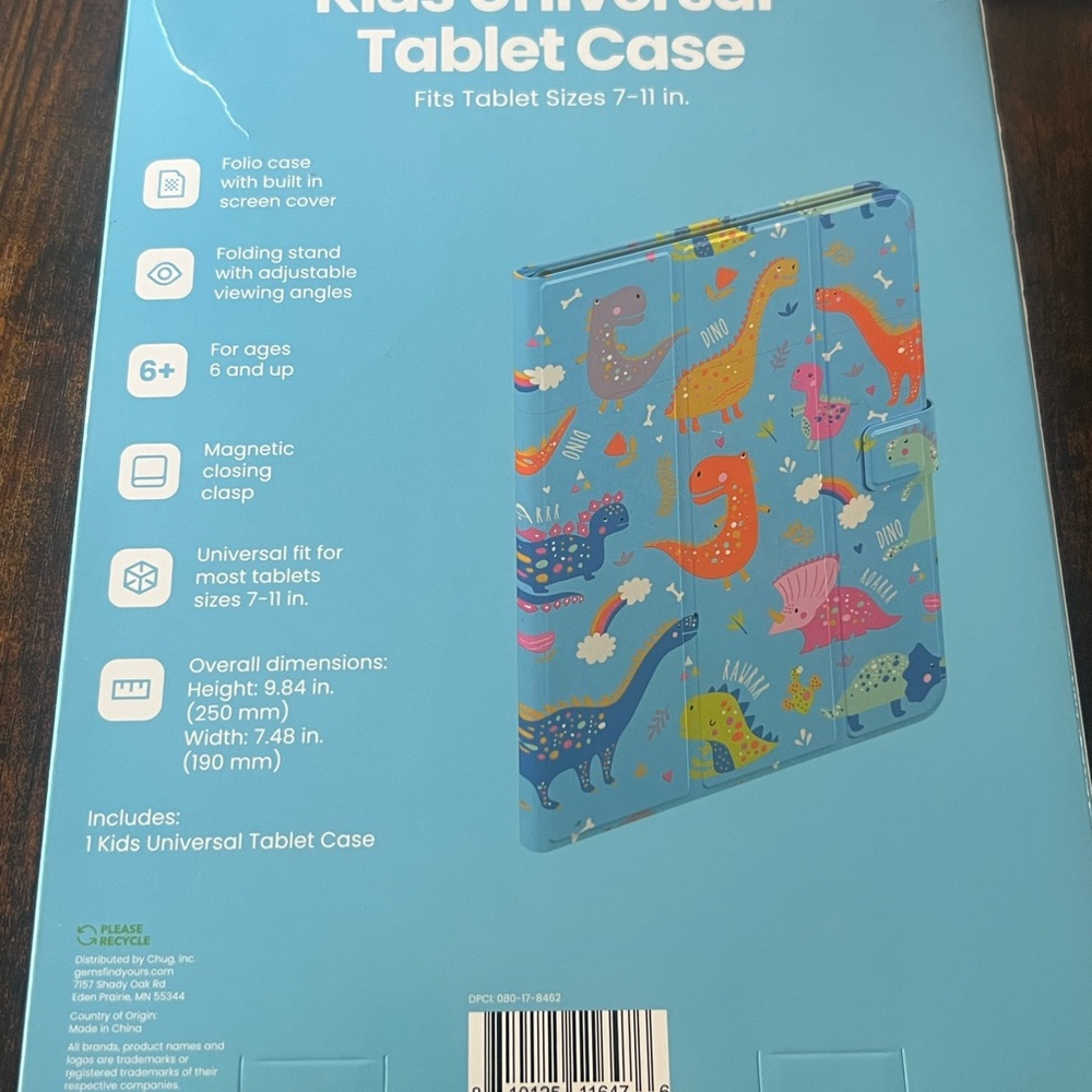 Dinosaur Kids Universal Tablet Case - Blue - Picture 4 of 4